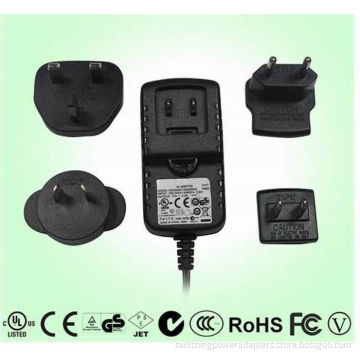 12v Dc International Power Plug Adapters 2.5a 24w With Interchangeable Plugs
